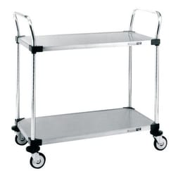 Manutan Stainless steel trolley, Force: 170 kg, Type of roulette: swivel,