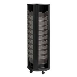 Manutan Brochure rack Carousel A4 40 compartment, Black, on wheels, Quantity:
