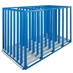 Manutan Rack to plate Ray-blue, width: 1100 mm, height: 1500 mm, depth: