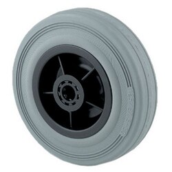 Manutan Transport wheel with semi-elastic grey rubber tyre and RIM polypropylene,