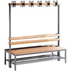 Manutan Bench hook wood CP, number of hooks: 8, equipment: with support