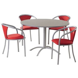 Manutan Set of conference Laser, colour: grey, Chair colours: red, Table
