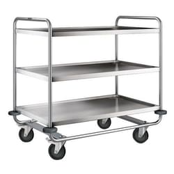 Manutan Stainless steel trolley with 3 shelves, weight: 28 kg, total height: