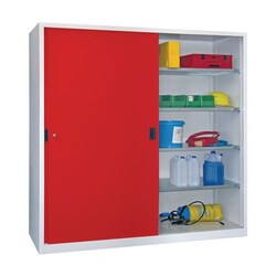 Manutan Wardrobe with sliding doors Total height: 195 cm Total width: 150