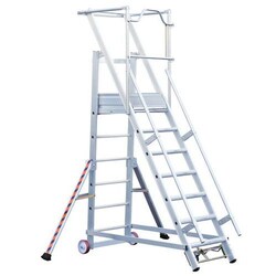 Manutan Mobile stairs, working height: 3.54 m, number of markets: 7, platform