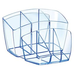 Manutan Multipot 8 compartments Cep transparent blue, Quantity: Each