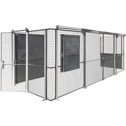 Manutan Wire mesh partition, door height: 2.2 m, mesh height: 50 mm, mesh
