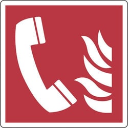Manutan Sign Fire Alarm Phone, 120x120 - Aluminium, Quantity: 1 Stück