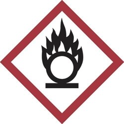 Manutan Oxidation hazard sign, 4.3x4.3 cm - 12 stickers, Quantity: Each