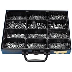 Manutan Cabinet hex nuts and washers in stainless steel, Nb of nuts/washers: