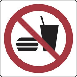 Manutan Sign 35x35 cm (Eating and drinking prohibited), Quantity: Each