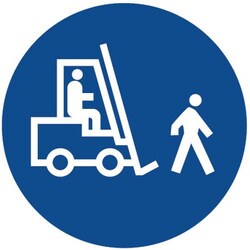 Manutan Sign 12x12 cm (Lift truck traffic), Quantity: Each