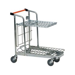Manutan Trolley in steel wire, Force: 320 kg, number of trays: 2, overall