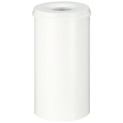Manutan Waste bin fireproof 50 L white, Quantity: Each