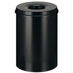 Manutan Waste bin fireproof 15 l black, Quantity: Each