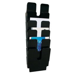 Durable Flexiplus wall organiser, 6 A4 portrait compartments, black, Quantity: