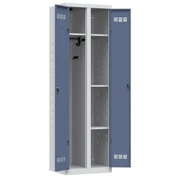 Manutan Multi-purpose locker, wardrobe, 600 mm, blue keys, Quantity: Each