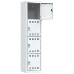 Manutan Locker, 1 column, 400 mm, 4 compartments, grey keys, Quantity: