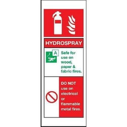 Manutan Aluminium Hydrospray Fire Extinguisher Sign 210x75mm, Quantity: