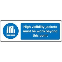 Manutan Rigid Plastic High Visibility Jackets Sign HxW 100x300mm, Quantity: