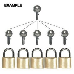 Manutan X6 Group of Master Keyed Padlocks 50mm Set 6, Quantity: Pack of