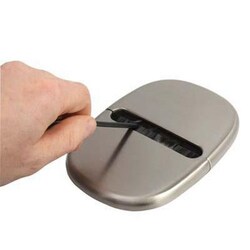 Manutan Oval Metal Cable Port 80mm Satin Nickel, Quantity: Each