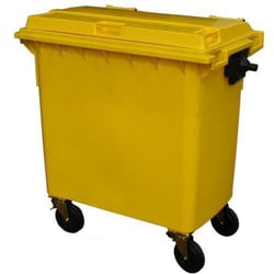 Manutan Yellow 770 L Wheeled Bin, Quantity: Each