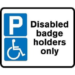 Manutan Class 2 Disabled Badge Holders Sign HxW 320x250mm, Quantity: Each
