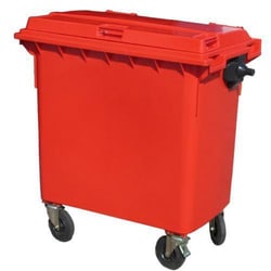 Manutan Red 770 L Wheeled Bin, Quantity: Each