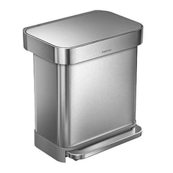 Simplehuman Simplehuman 30L Brushed Steel Rectangular Pedal Bin, Quantity: