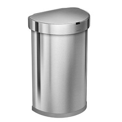 Simplehuman Simplehuman 45L NC Brushed Steel Semi Round Sensor Bin, Quantity: