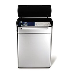 Simplehuman Simplehuman 48L Brushed Steel Rectangular Touch Bar Bin, Quantity: