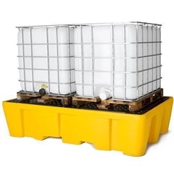Manutan Prestige Polyethylene Double IBC Spill Pallet 1100L Capacity, Quantity: