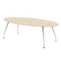 Manutan Oval Boardroom Table 2400x1200 Maple, Quantity: Each