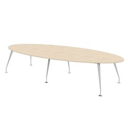 Manutan Oval Boardroom Table 2000x1200 Maple, Quantity: Each
