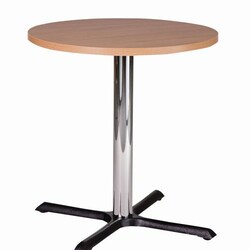 Manutan Tabilo Orlando Round Chrome Table 700mm Oak, Quantity: Each