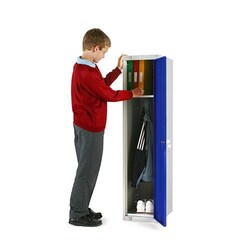 Manutan Blue 1 Door School Locker 1370x300x450mm CylinderLock, Quantity: