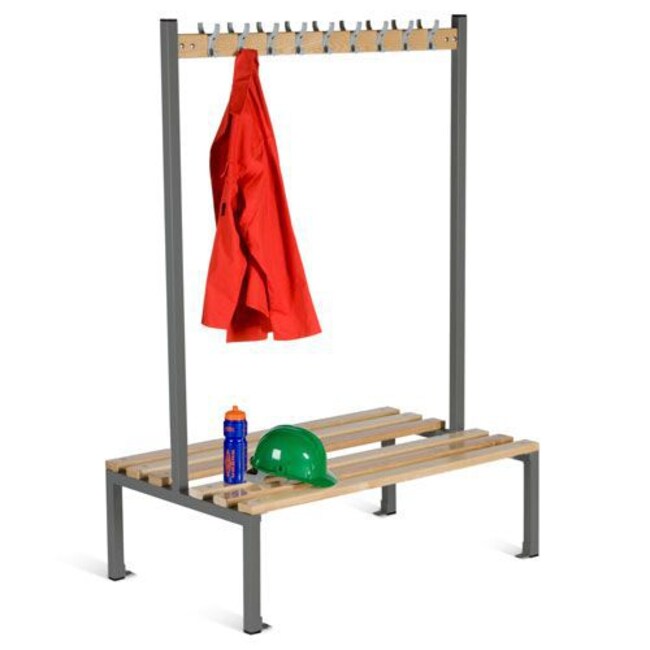 Manutan Dark Grey Double Sided Hook Bench Seat