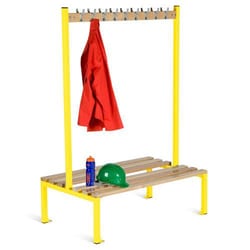 Manutan Yellow Double Sided 9 Hook Bench Seat, Quantity: Each