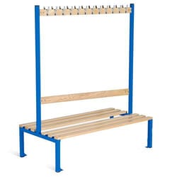 Manutan Blue School Double Sided 12 Hook Bench Seat, Quantity: Each