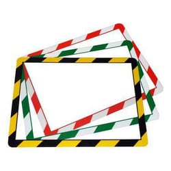 Manutan X10 A4 Red/White Chevrons frames4docs Self Adhesive, Quantity: