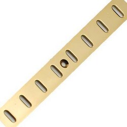 Manutan Flat Bookcase Strip 1829 x 19mm Electro Brass Plated, Quantity: