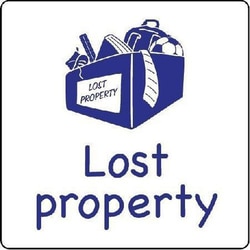 Manutan Blue Self Adhesive Vinyl Lost Property Sign. HxW 300x300mm, Quantity: