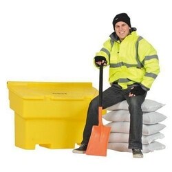 Manutan 200 L Grit/Salt Bin + 5x20kg Salt + Shovel Kit, Quantity: 1 set