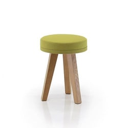 Manutan Martin Oak Low Stool Green, Quantity: Each