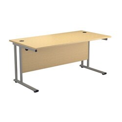 Manutan Maple Straight Cantilever Desk HxWxD 730x1400x800mm, Quantity: