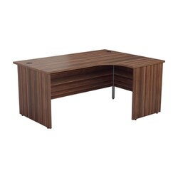 Manutan Dark Walnut RH Crescent Panel Desk 730x1800x1200mm, Quantity: Each