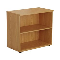 Manutan Oak Open Bookcase 1 Shelf HxWxD 730x800x450mm, Quantity: Each