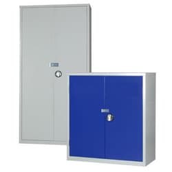 Manutan Grey Large 3 Shelf Security Cupboard 1830x915x457mm, Quantity: