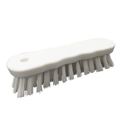 Manutan 180mm Food Grade Stiff Hand Scrub Brush White, Quantity: Each